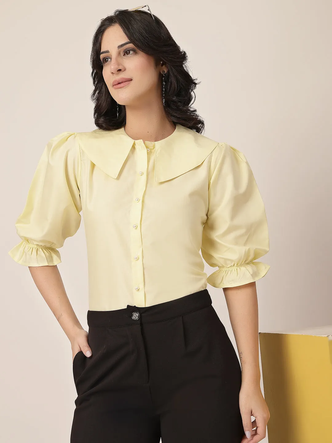 Style Quotient Women Yellow Shirt Style Top