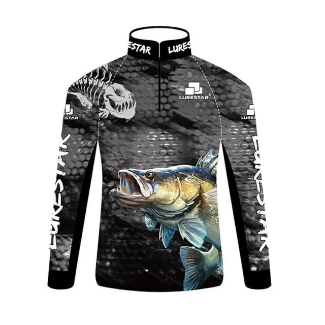Summer Mens Fishing Clothes Ice Silk Sunscreen Breathable Quick Dry Long Short Sleeve Fishing Shirt Outdoor Sea Fishing Clothing