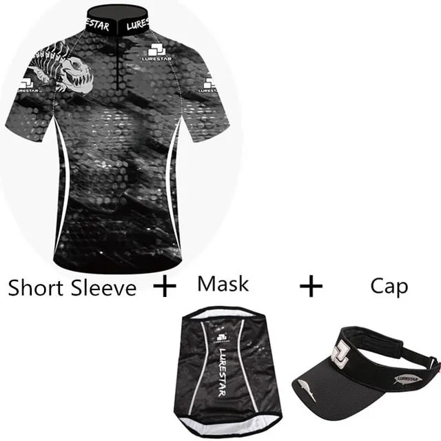 Summer Mens Fishing Clothes Ice Silk Sunscreen Breathable Quick Dry Long Short Sleeve Fishing Shirt Outdoor Sea Fishing Clothing