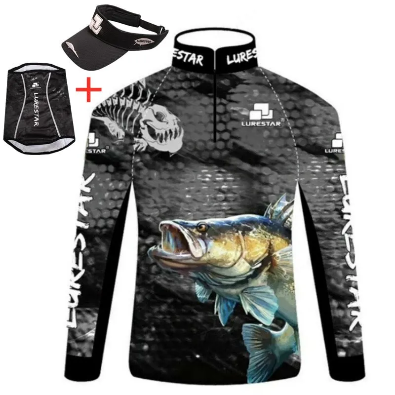Summer Mens Fishing Clothes Ice Silk Sunscreen Breathable Quick Dry Long Short Sleeve Fishing Shirt Outdoor Sea Fishing Clothing