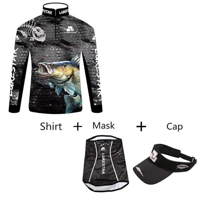 Summer Mens Fishing Clothes Ice Silk Sunscreen Breathable Quick Dry Long Short Sleeve Fishing Shirt Outdoor Sea Fishing Clothing