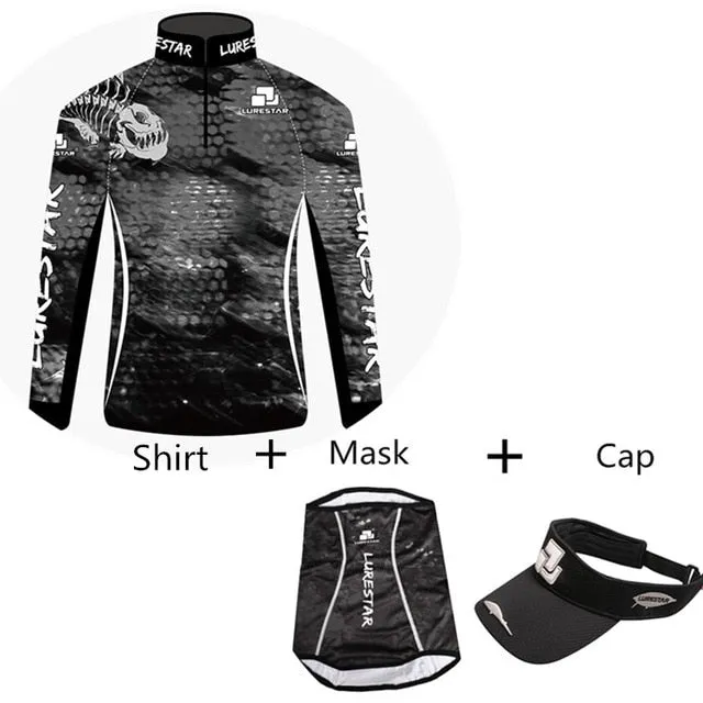 Summer Mens Fishing Clothes Ice Silk Sunscreen Breathable Quick Dry Long Short Sleeve Fishing Shirt Outdoor Sea Fishing Clothing