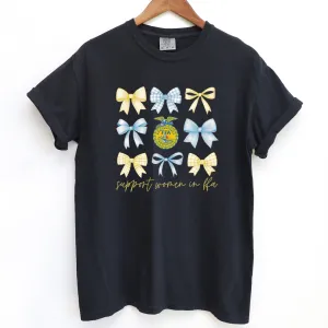Support Women in FFA Bow ComfortWash/ComfortColor T-Shirt (S-4XL) - Multiple Colors!