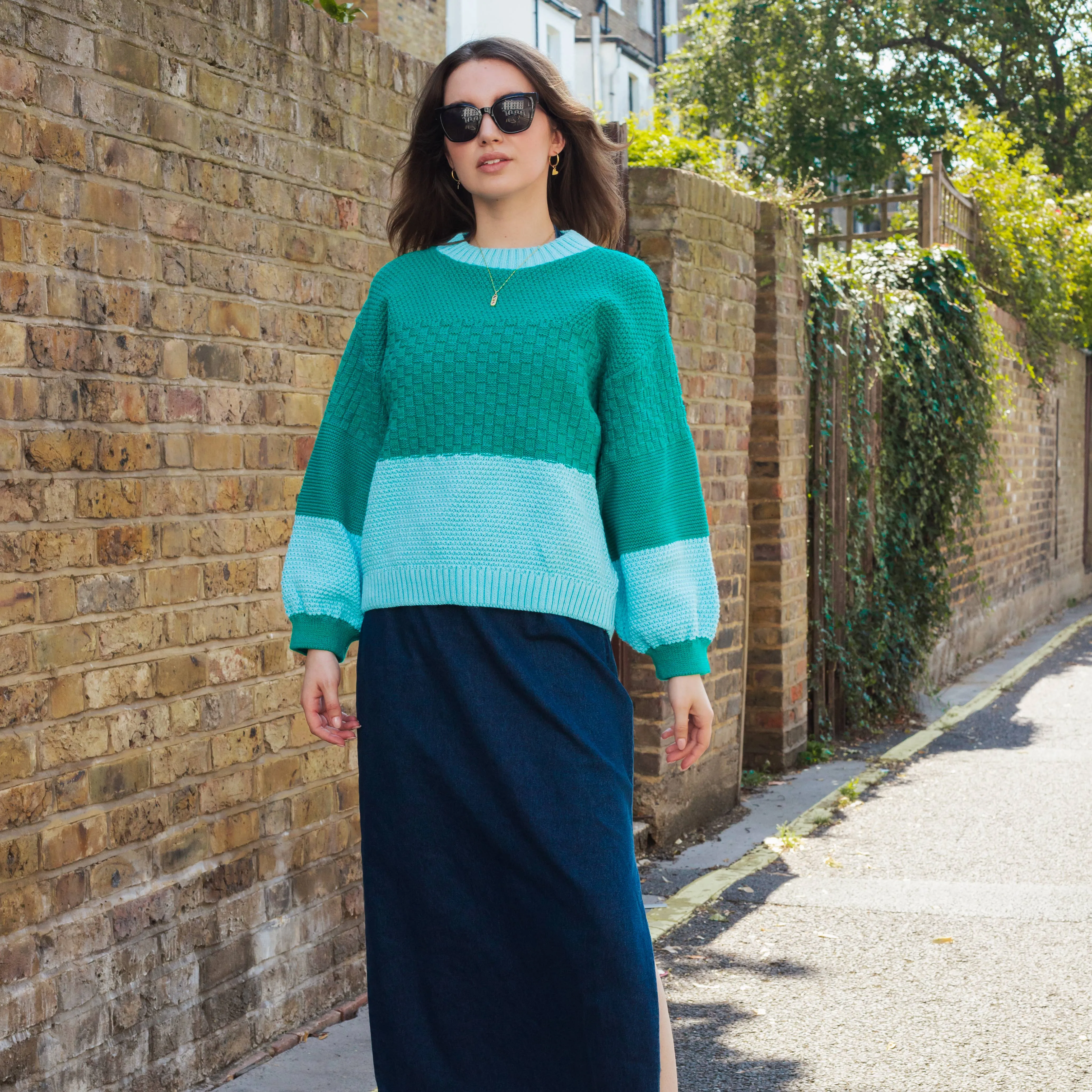 Taz Recycled Cotton Two Tone Sweater