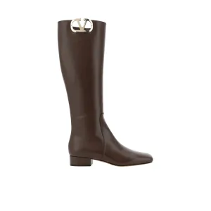 VALENTINO GARAVANI Luxury Leather Logo Ankle Boots