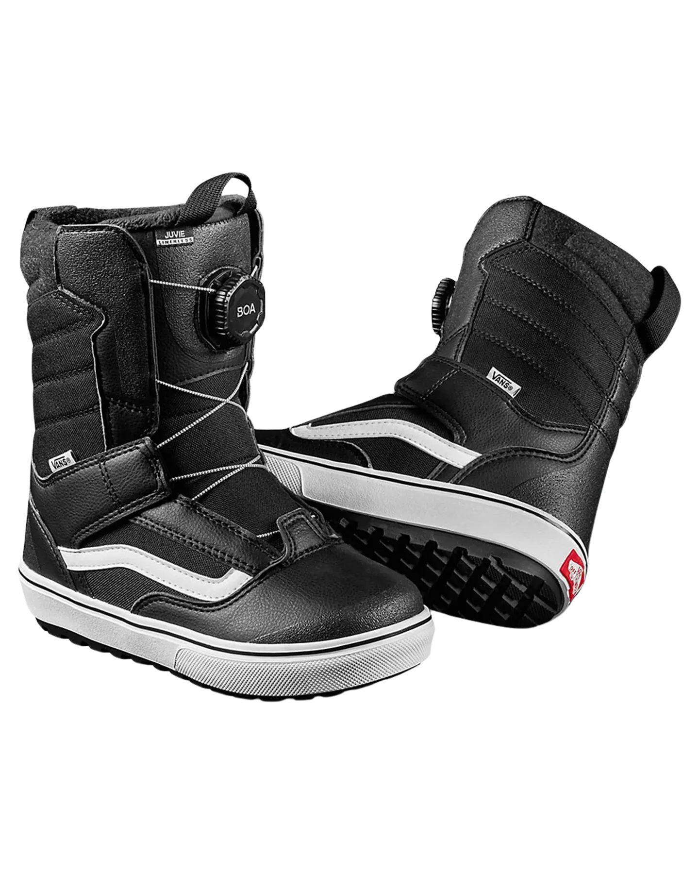 Vans Juvie Linerless Kids Snowboard Boots - Black/White - 2023