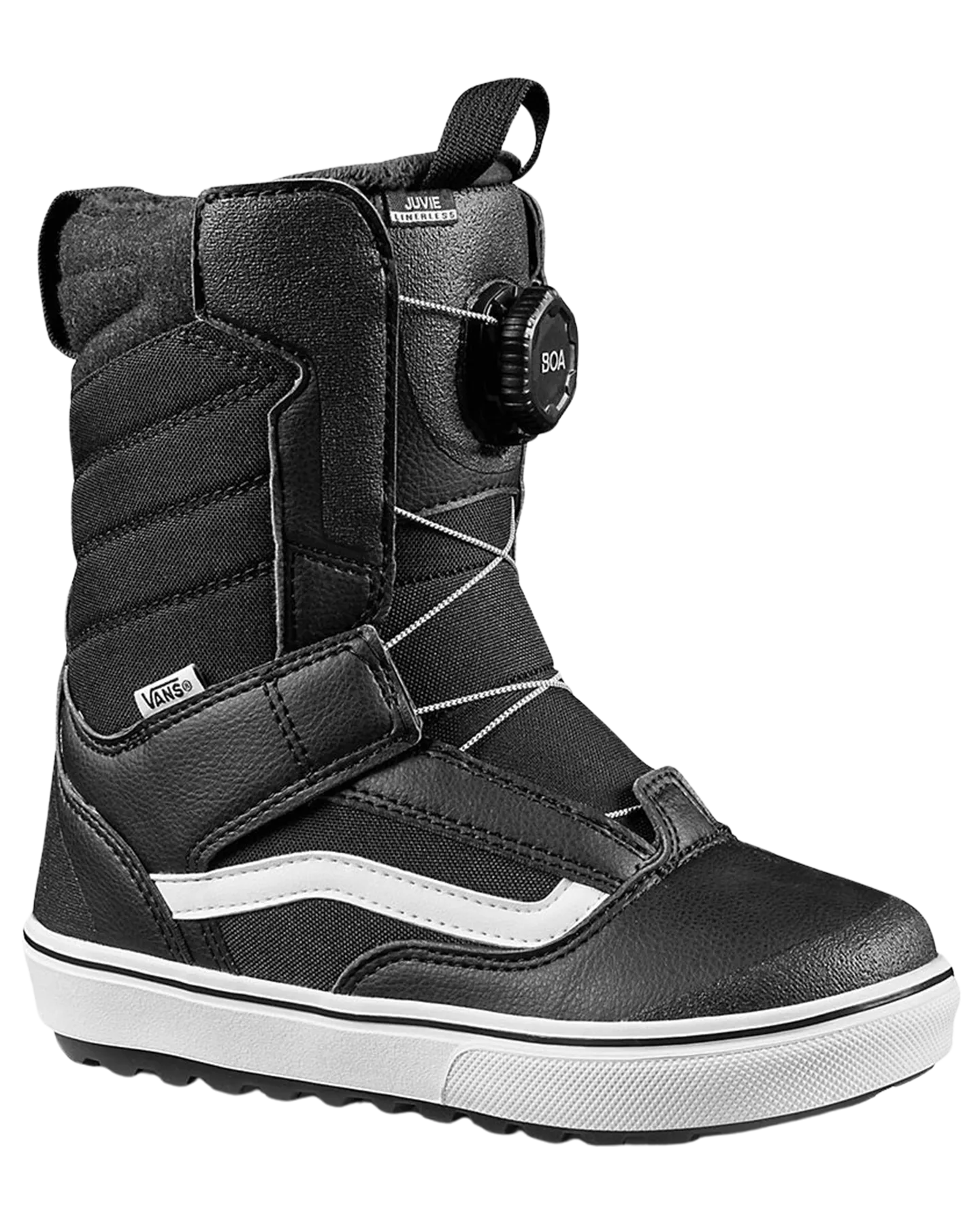 Vans Juvie Linerless Kids Snowboard Boots - Black/White - 2023