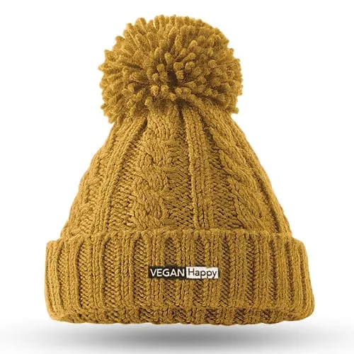 Vegan Cable Knit Melange Beanie | Multiple Colours