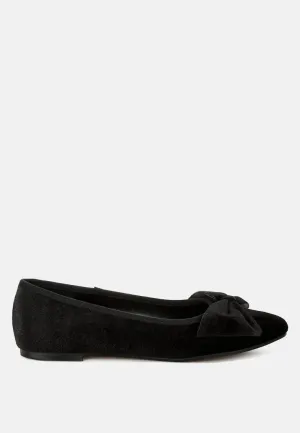 Velvet Bow Detail Ballerinas By RAG