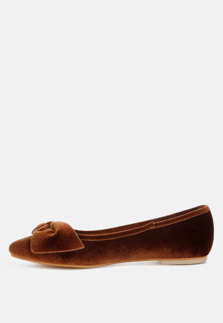 Velvet Bow Detail Ballerinas By RAG
