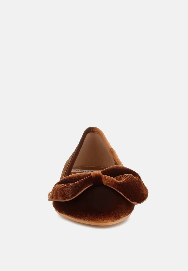 Velvet Bow Detail Ballerinas By RAG