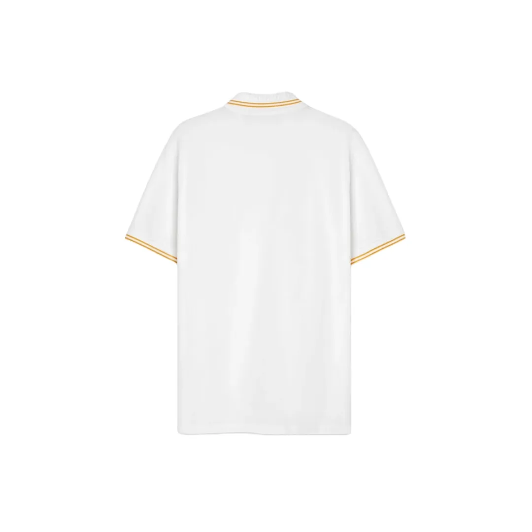 VERSACE MEDUSA SHORT-SLEEVED POLO SHIRT WHITE/GOLD
