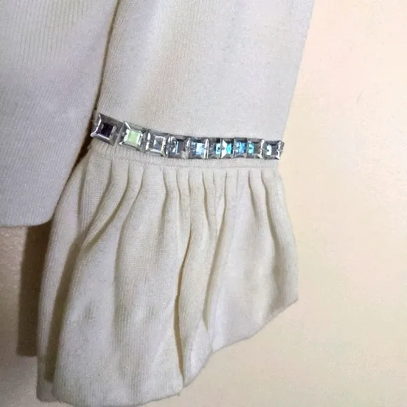 Vintage Belldini Ivory Cardigan with Rhinestones