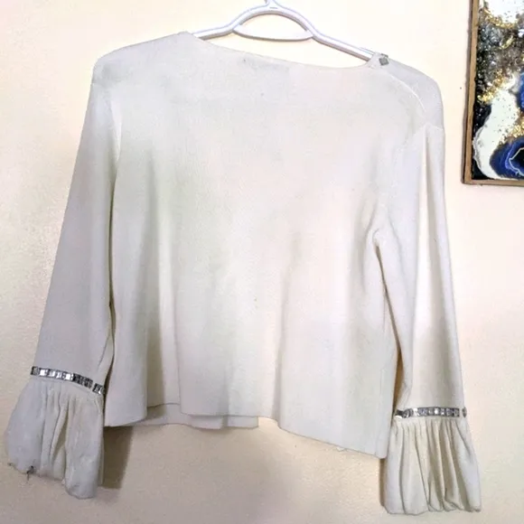Vintage Belldini Ivory Cardigan with Rhinestones