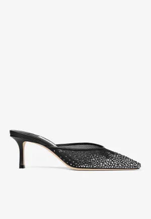 Vivi 65 Crystal-Embellished Mules