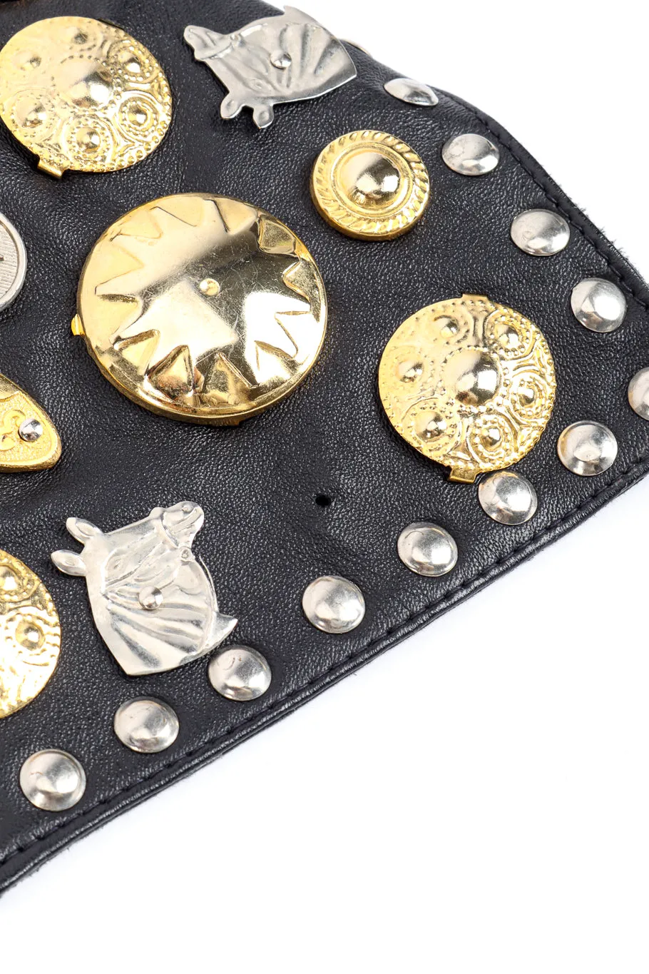 Western Motif Studded Leather Vest