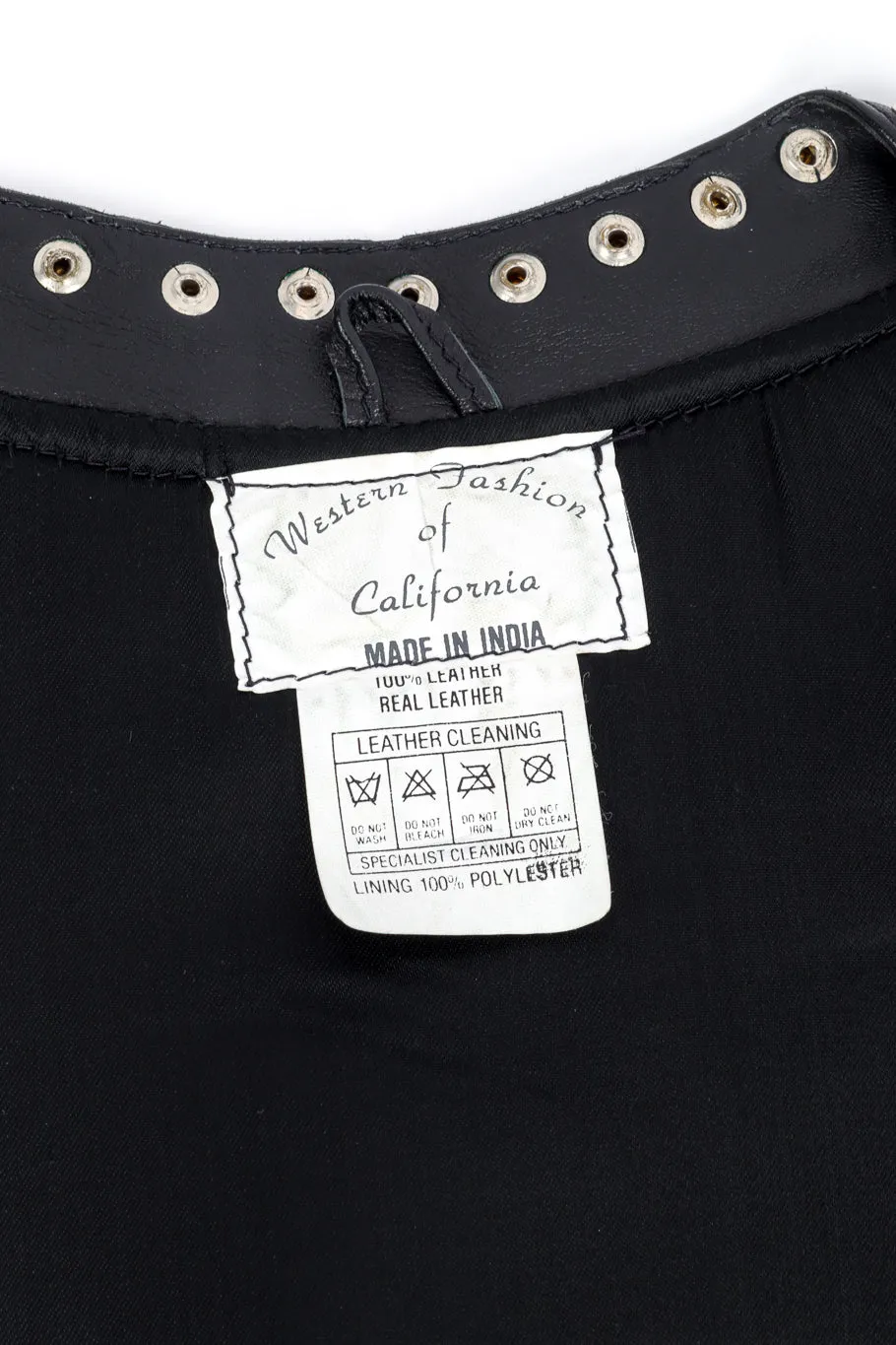 Western Motif Studded Leather Vest