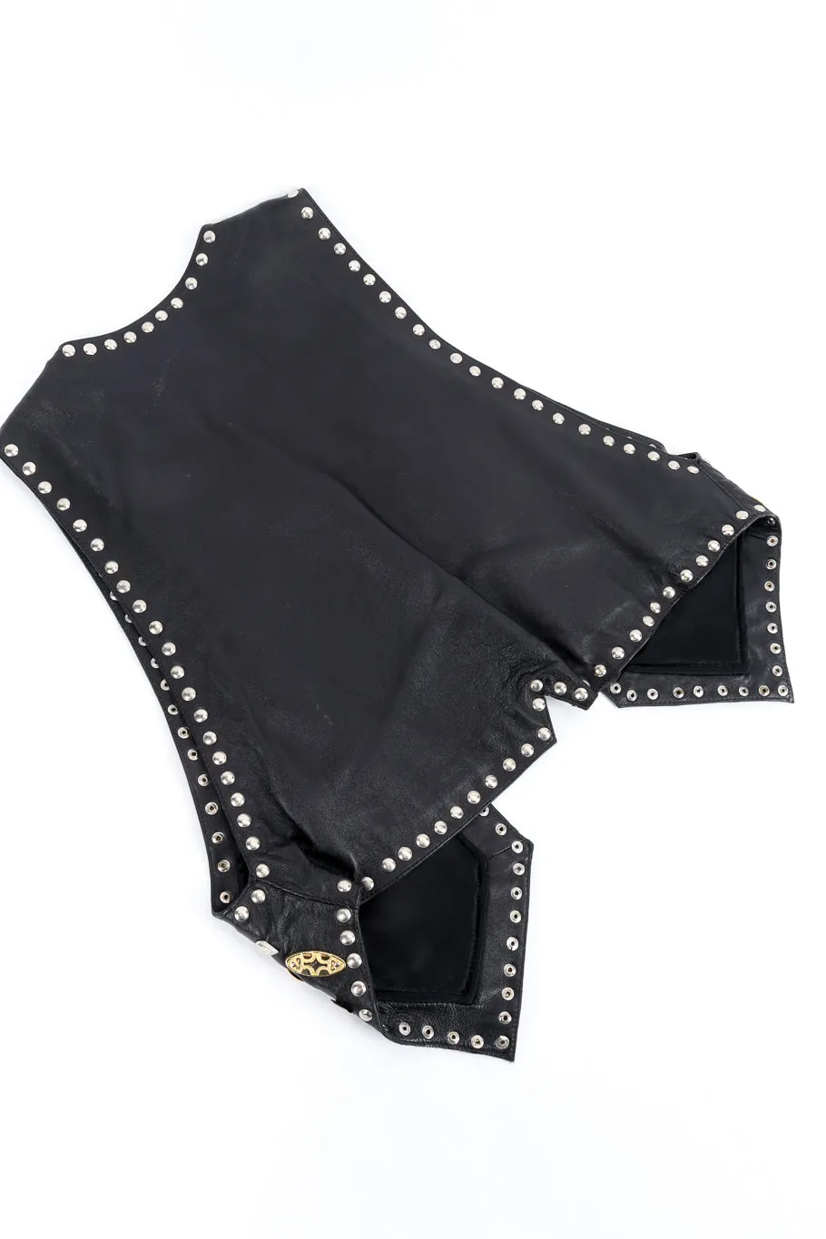 Western Motif Studded Leather Vest
