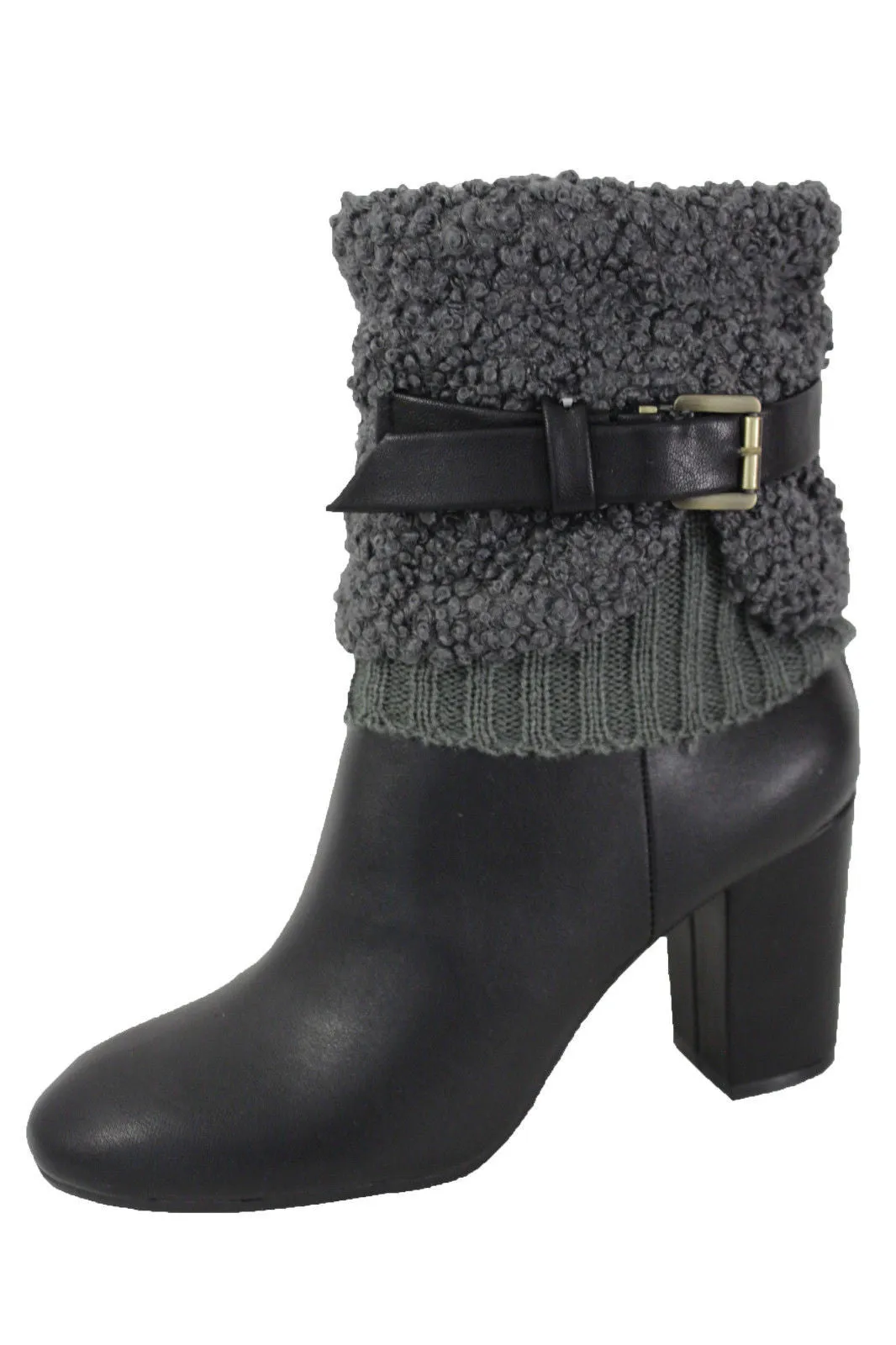 White Black Gray Pair Boots Cover Toppers Fabric Slip On Booties Warmer Knit