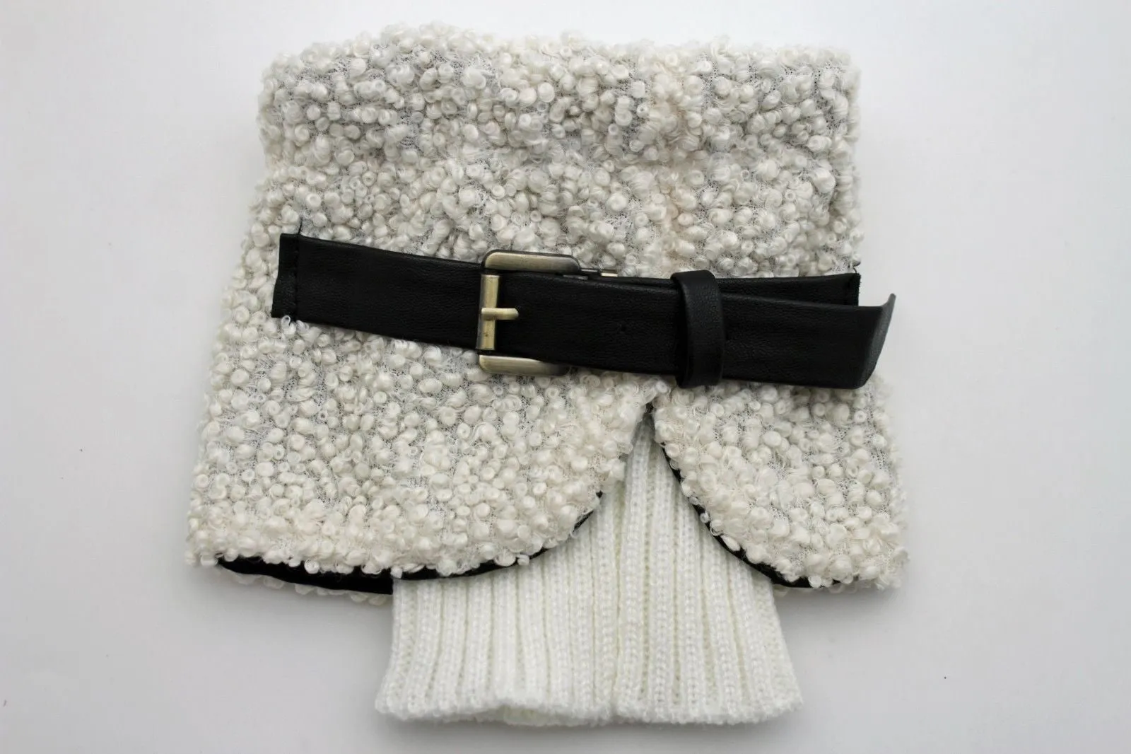 White Black Gray Pair Boots Cover Toppers Fabric Slip On Booties Warmer Knit