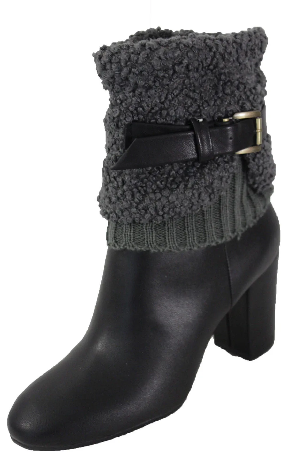 White Black Gray Pair Boots Cover Toppers Fabric Slip On Booties Warmer Knit
