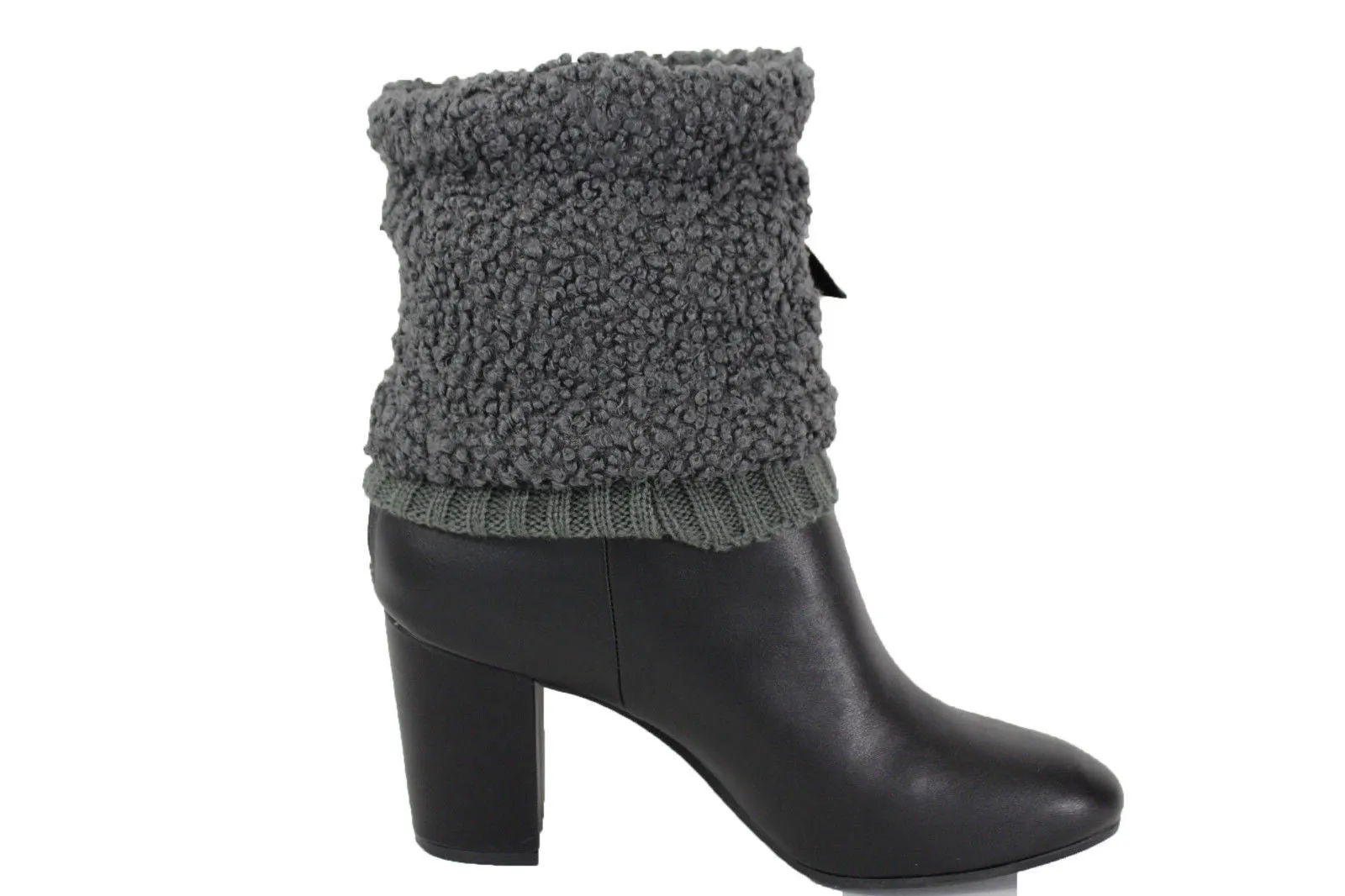 White Black Gray Pair Boots Cover Toppers Fabric Slip On Booties Warmer Knit