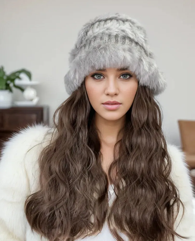 Winter Plush Thermal Wig Hat Wig