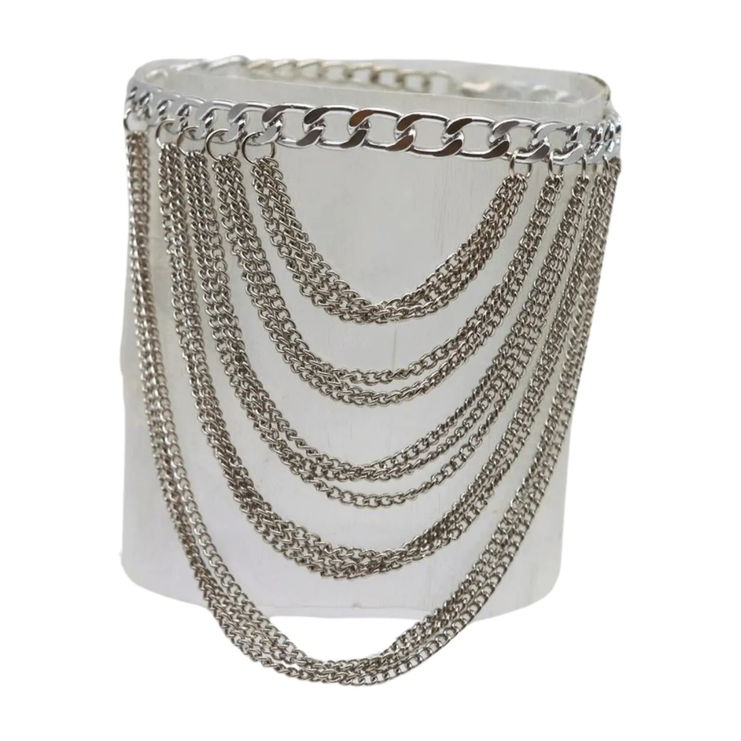 Women Silver Metal Boot Chain Bracelet Shoe Anklet Multi Strands Charm