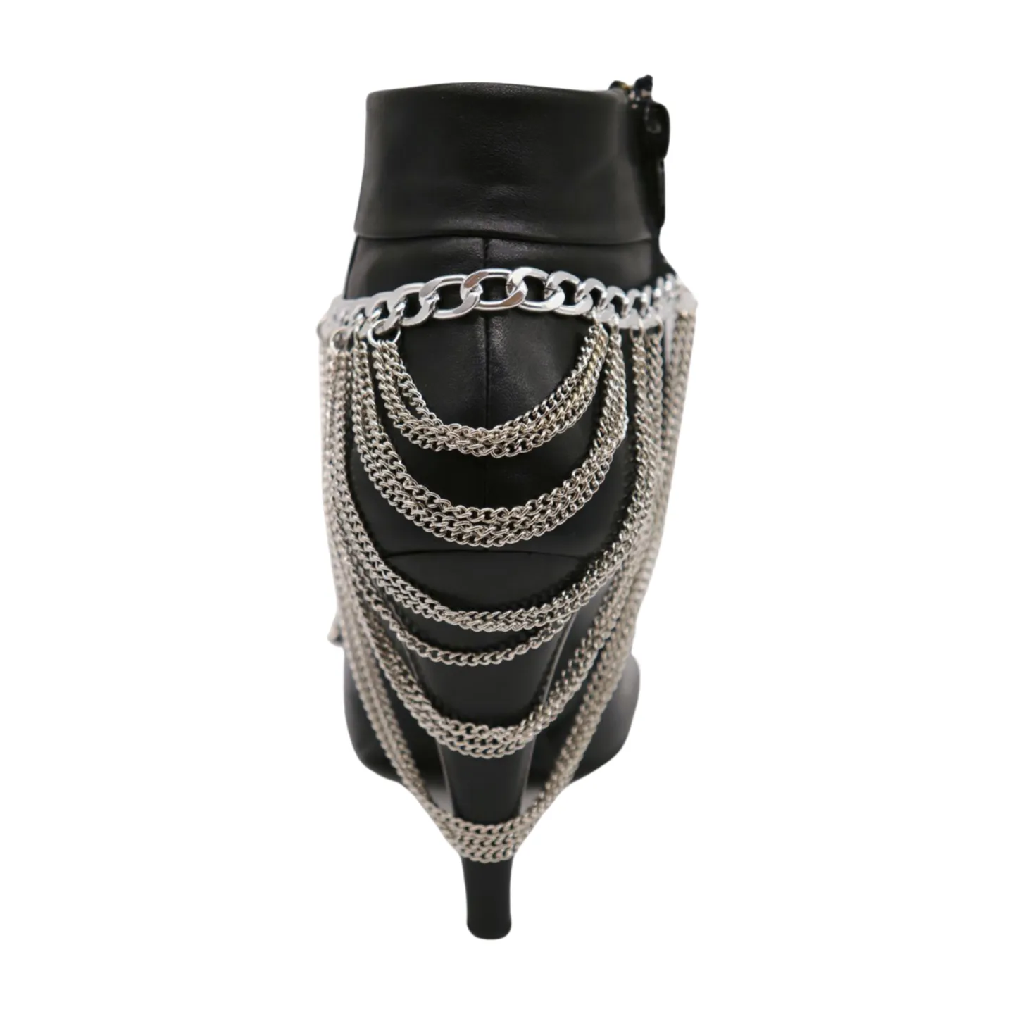 Women Silver Metal Boot Chain Bracelet Shoe Anklet Multi Strands Charm