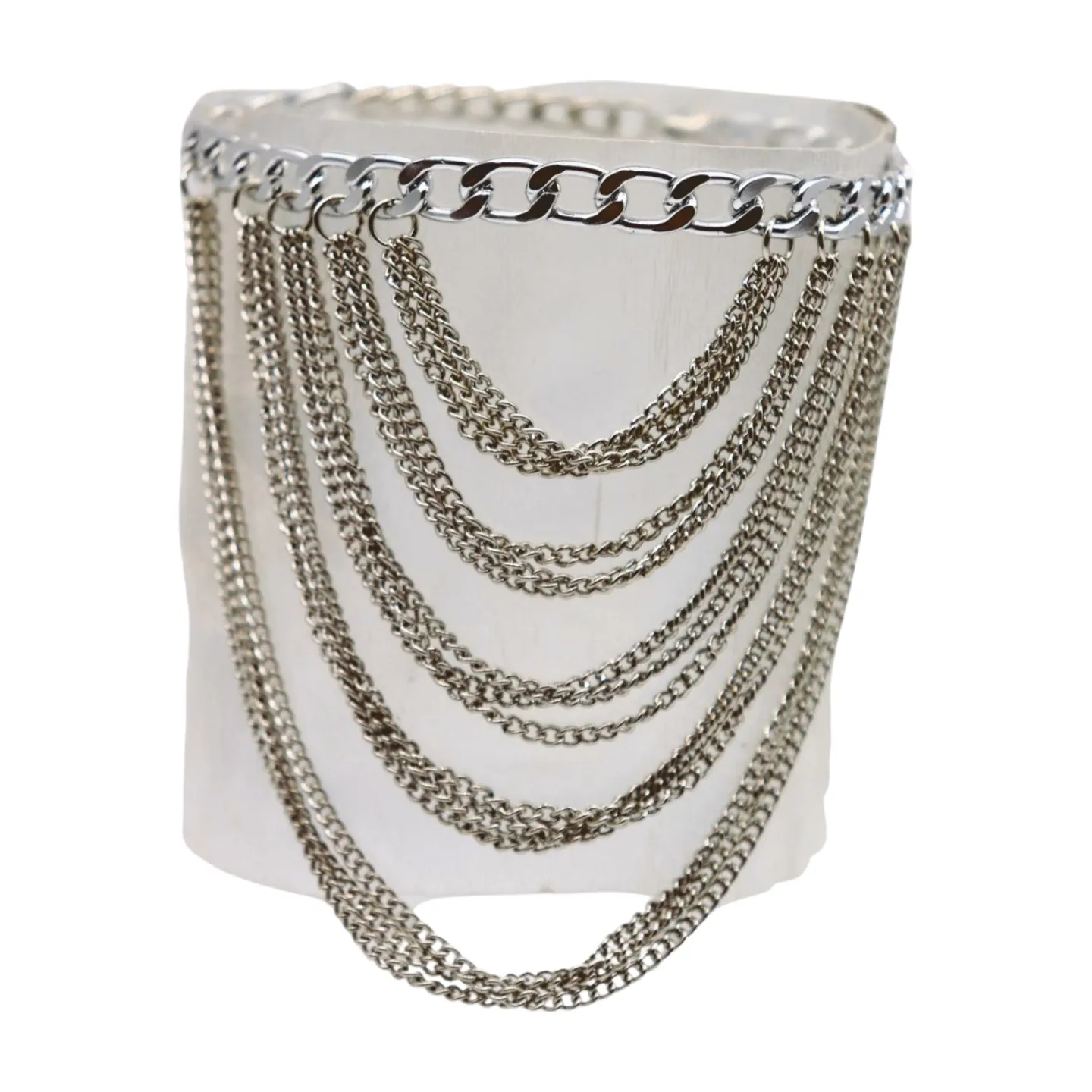 Women Silver Metal Boot Chain Bracelet Shoe Anklet Multi Strands Charm