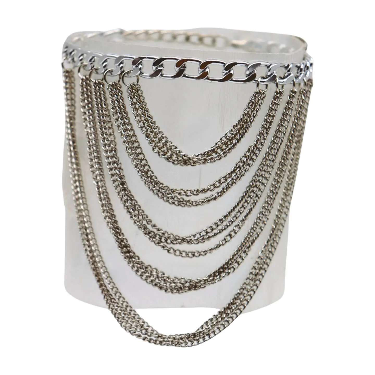 Women Silver Metal Boot Chain Bracelet Shoe Anklet Multi Strands Charm