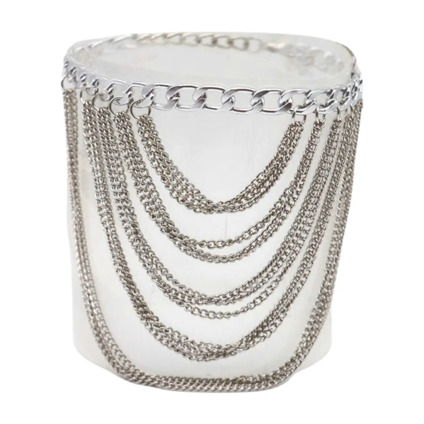 Women Silver Metal Boot Chain Bracelet Shoe Anklet Multi Strands Charm