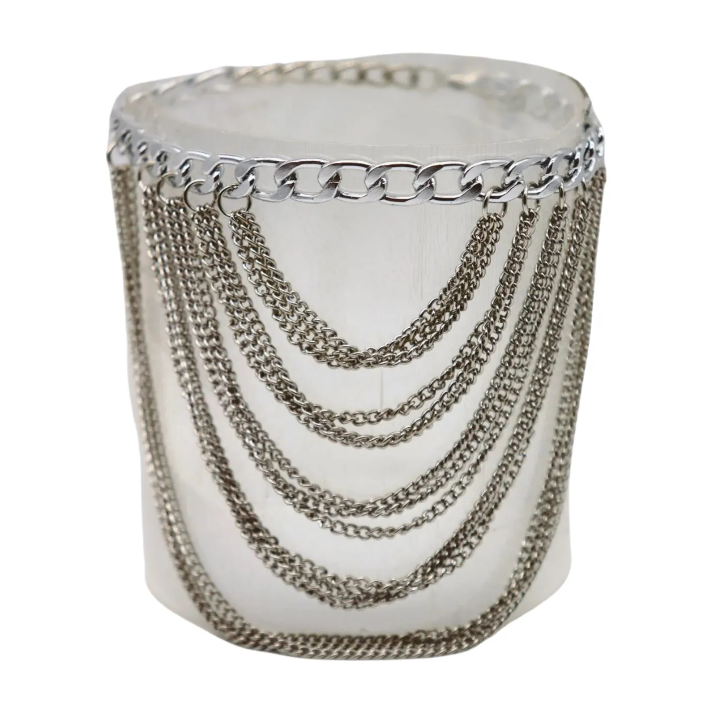 Women Silver Metal Boot Chain Bracelet Shoe Anklet Multi Strands Charm