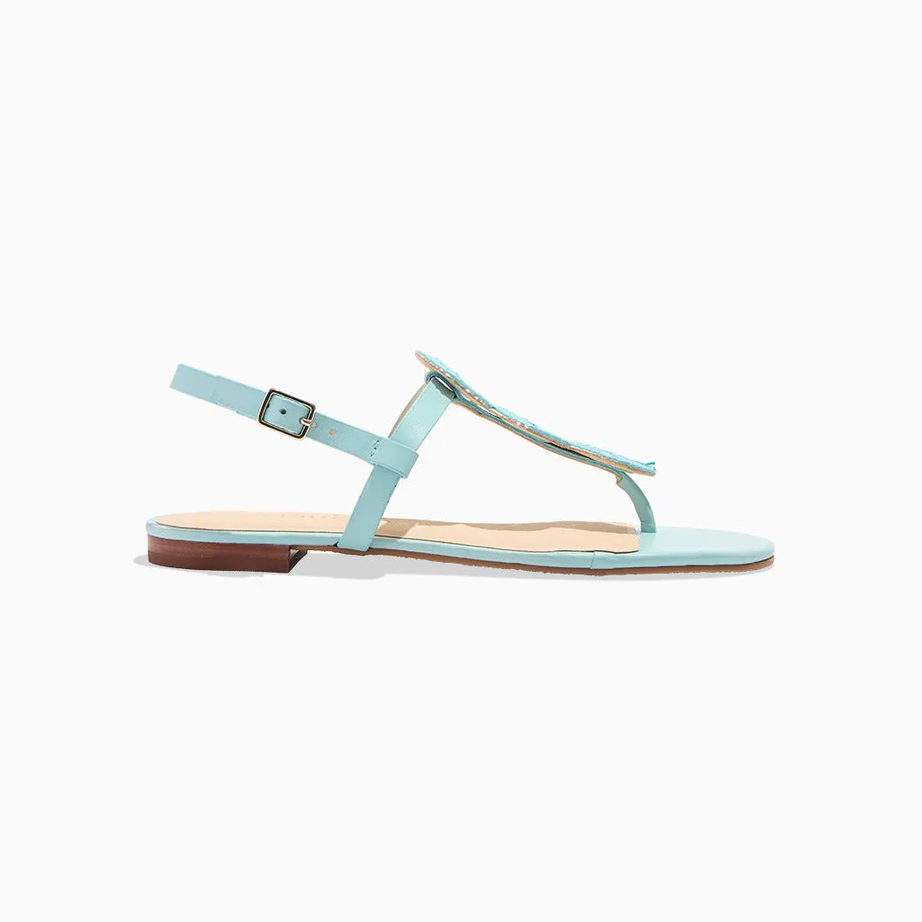 Worth Raffia Flat Sandal