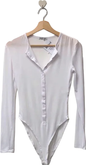 Zara White Long Sleeve Bodysuit UK S