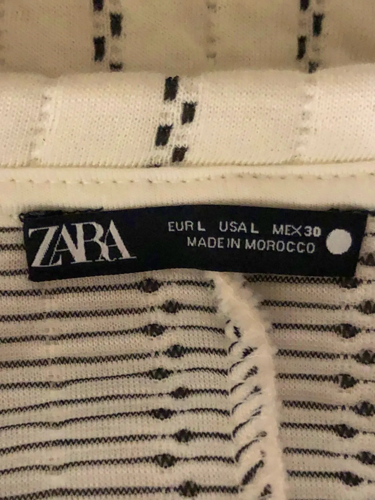 Zara White Striped Dress UK L