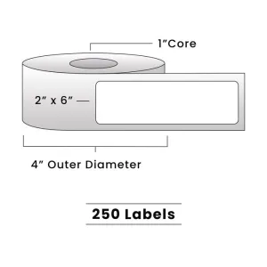 Zebra Direct Thermal Labels - Metrc Label - 2" x 6" - 1" Core / 4" Outer Diameter - (270 Labels Per Roll)