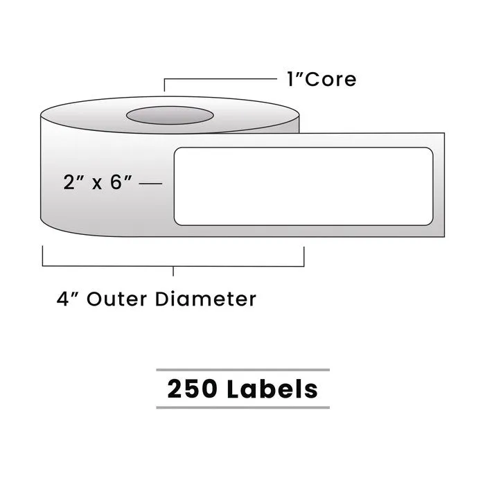 Zebra Direct Thermal Labels - Metrc Label - 2" x 6" - 1" Core / 4" Outer Diameter - (270 Labels Per Roll)