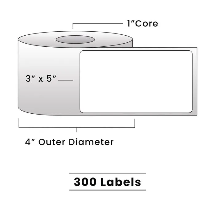 Zebra Direct Thermal Labels - Metrc Label - 3" x 5" - 1" Core / 4" Outer Diameter - (320 Labels Per Roll)